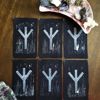 Algiz rune hand stamped patch, Elhaz hand made rune patches, black and white patch with FREE SHIPPING