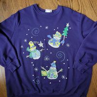 80's snowman Christmas sweatshirt, women's size 2XL
