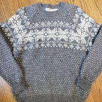 90's grey wool Christmas sweater, women's size XL
