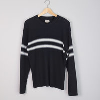 90's black ribbed knit sweater, men's medium