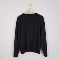 90's black and red houndstooth sweater, women's large