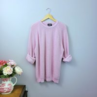80's pastel pink sweater, XL
