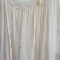 1920's thrashed and patched gauzy cotton nightgown, medium