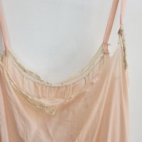 1920's distressed pink teddy lingerie romper, small