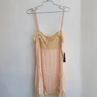 1920's light pink teddy lingerie romper, small