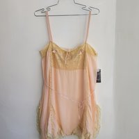1920's light pink teddy lingerie romper, small