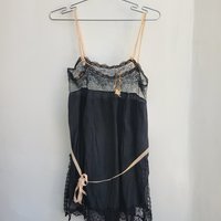 1920's black teddy lingerie romper, small