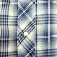 1970 Wrangler plaid button up shirt with pearl snaps, size large