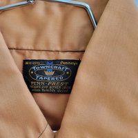 1970 Towncraft brown button up shirt, medium