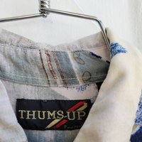 1990 Thumbs Up rayon button up shirt, medium