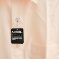 1970 Charter Member peach button up shirt, medium