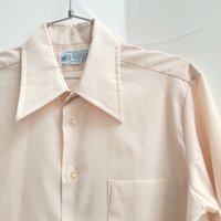 1970 Kmart beige button up shirt, medium