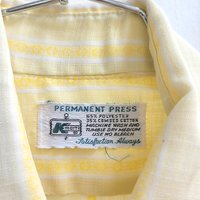 1970 Kmart yellow striped button up shirt, medium