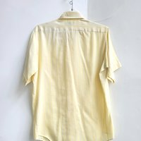 1970 Kmart yellow striped button up shirt, medium