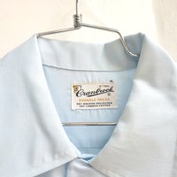1960 Cranbrook blue button up shirt, medium