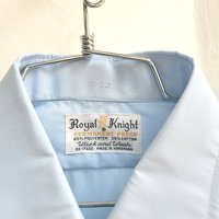 1970 Royal Knight blue button up shirt, medium