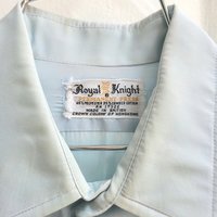 1970 Royal Knight blue button up shirt, medium
