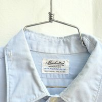 1960 Manhattan Air Force blue button up shirt, medium