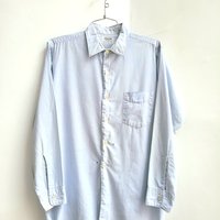 1960 Manhattan Air Force blue button up shirt, medium