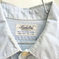 1960 Manhattan Air Force blue button up shirt, medium