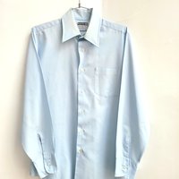 1970 Murphy's Mart blue button up shirt, medium