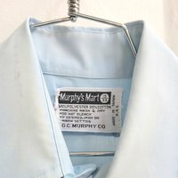 1970 Murphy's Mart blue button up shirt, medium