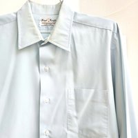 1970 Royal Knight blue button up shirt, medium