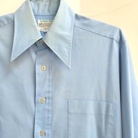 1970 Kmart blue button up shirt, medium