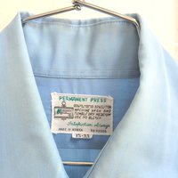 1970 Kmart blue button up shirt, medium