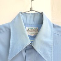 1970 Kmart blue button up shirt, medium
