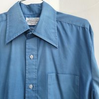1970 Kmart blue button up shirt, medium