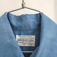 1970 Kmart blue button up shirt, medium