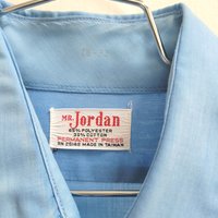 1970 Mr. Jordan blue button up shirt, medium