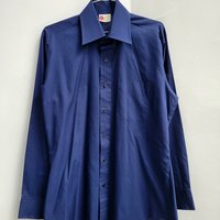 1970 Kings Road dark blue button up shirt, medium