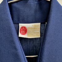 1970 Kings Road dark blue button up shirt, medium