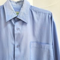 1980 Haband light blue button up shirt, large