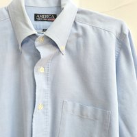 1990 Jiggie Wear blue oxford button up shirt, medium