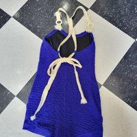1930 Zephyr blue wool swim suit, small