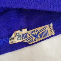 1930 royal blue wool swim shorts, medium
