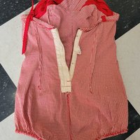 1950 Louisa Brooks red gingham bathing suit, 38 medium