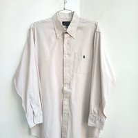 1990 Ten West khaki oxford button up shirt, medium
