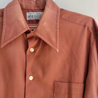 1970 Kmart brown button up shirt, medium