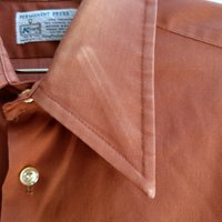 1970 Kmart brown button up shirt, medium