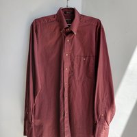 1990 Van Heusen brown twill button up shirt, medium