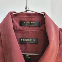 1990 Van Heusen brown twill button up shirt, medium