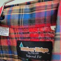 1980 Timber Ridge red plaid button up shirt, medium