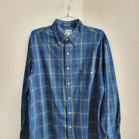 1980 GH Bass plaid button up shirt, medium