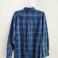 1980 GH Bass plaid button up shirt, medium
