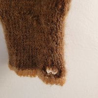 1940 Sears brown shaggy mohair cardigan sweater, medium