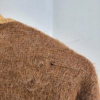 1940 Sears brown shaggy mohair cardigan sweater, medium
